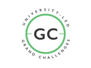 Logo: Green circle with letters GC inside, and "University-Led Grand Challenges" outside the ciricle.